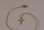 CROSS NECKLACE PENDANT W/ .45 CT  LAB CREATED DIAMONDS 925 STERLING SILVER 