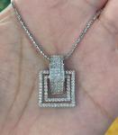 2 Ct Round Cut Lab Created Diamond Charm Pendant With Chain 925 Sterling Silver