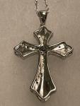 JTV Sterling Silver Blue Diamond Cross Pendant Necklace 