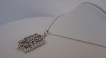 925 STERLING SILVER NECKLACE PENDANT W/ 2 CT LAB CREATED DIAMONDS/18'' LONG 