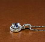 2.25Ct Round Cut VVS1/D Diamond Halo Pendant Free Chain 14k White Gold Finish