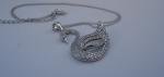  925 STERLING SILVER SWAN LADIES NECKLACE  PENDANT 3 CT LAB CREATED DIAMONDS