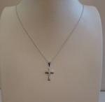 CROSS NECKLACE PENDANT W/ .45 CT  LAB CREATED DIAMONDS 925 STERLING SILVER 