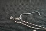 DAVlD/YurmanStering/Silver/Crossover/Bar Pendant Necklace with Diamonds 16-17"