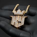 4.5 Ct Simulated Diamond Men's Custom Initial Letter Pendant 925 Silver