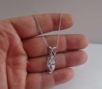 OPEN TEARDROP NECKLACE PENDANT 7CT MARQUISE LAB CREATED DIAMOND STERLING SILVER