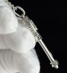 Jane Seymour Sterling Silver Black White Diamond Open Heart Key Pendant Necklace