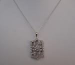  925 STERLING SILVER NECKLACE PENDANT W/ 2 CT LAB CREATED DIAMONDS/18'' LONG 