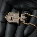 4.5 Ct Simulated Diamond Men's Custom Initial Letter Pendant 925 Silver