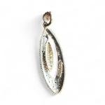 Sterling Silver Pendant With Blackish, Silver Stones And Diamonds