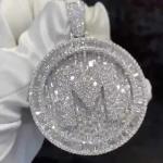 3.30Ct Baguette Cut Moissanite Customize Letter Pendant 925 Sterling Silver