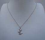 925 STERLING SILVER DESIGNERS DOGGY PENDANT NECKLACE .50 CT LAB CREATED DIAMONDS