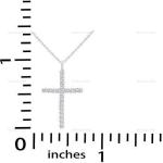 Elegant 1/4ct Natural Round Diamond Cross Pendant Necklace Sterling Silver 18"