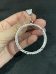 STERLING SILVER 925 BEZEL Rope & Diamond Cut Pendant Does Not Include CENTENARIO