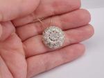 14K Yellow Gold Finish 2.00Ct Round Cut VVS/ D Diamond Cluster Pendant Necklace