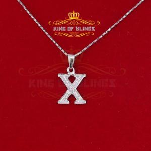 Real 0.10ct Diamond Sterling Silver Initial ALPHABET Charm White Fashion Pendant