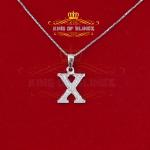 Real 0.10ct Diamond Sterling Silver Initial ALPHABET Charm White Fashion Pendant