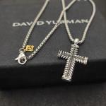 PerfectDavidYurmanSterling Silver White Diamond Large Chevron Cross 23" Necklace