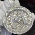 3.30Ct Baguette Real Moissanite Customize Letter P Pendant 925 Sterling Silver