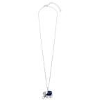 ELEPHANT NECKLACE PENDANT W/ LAB CREATED SAPPHIRE  & DIAMONDS/ STERLING SILVER