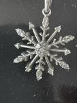 Diamond Sterling Silver Snowflake Pendant Earrings Set 925 Necklace