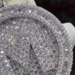 3.30Ct Baguette Real Moissanite Customize Letter P Pendant 925 Sterling Silver