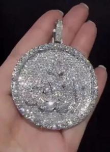 4.60CT REAL MOISSANITE 925 Sterling Silver Men's Customize Allah Pendant