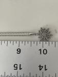 Diamond Sterling Silver Snowflake Pendant Earrings Set 925 Necklace
