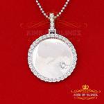 Real 0.15ct Diamond 925 Sterling Silver 1.50" PICTURE Fashion White Pendant