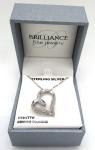 Brilliance Fine Jewelry Sterling Silver 1/10 CTTW  Diamond Heart Necklace