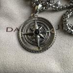 David Yurman 3MM Sterling Silver Maritime Compass Amulet Pendant Necklace 60CM