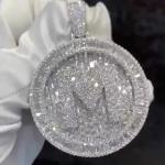 3.30Ct Baguette Real Moissanite Customize Letter P Pendant 925 Sterling Silver