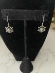 Diamond Sterling Silver Snowflake Pendant Earrings Set 925 Necklace