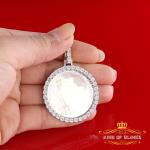 Real 0.15ct Diamond 925 Sterling Silver 1.50" PICTURE Fashion White Pendant