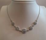  925  SILVER SILVER CLEAR CIRCLES PENDANT NECKLACE W/ 5.50 CT LAB DIAMONDS