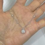 1Ct Round Cut Lab Created Diamond Cluster Pendant 14K White Gold Silver Plated