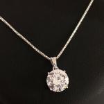 3Ct Round Cut Lab Created Diamond Fancy Solitaire Pendant 14K White Gold Plated