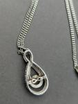 Sterling Silver INFINITY PENDANT  Necklace DIAMOND 925 Fillegree 17” GOC Stamp