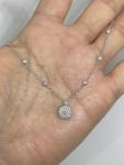1Ct Round Cut Lab Created Diamond Cluster Pendant 14K White Gold Silver Plated
