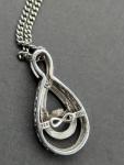 Sterling Silver INFINITY PENDANT  Necklace DIAMOND 925 Fillegree 17” GOC Stamp