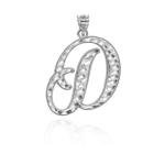 .925 Sterling Silver Cursive Diamond Cut Letter "A-Z" Initial Pendant Necklace