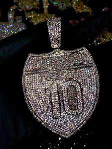 3Ct Round Diamond Freeway Pendant 14k White Gold Silver Plated