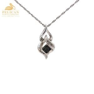 18" Necklace w/Diamond Pendant .093 CTW 925 Silver (PPJ053735)