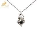 18" Necklace w/Diamond Pendant .093 CTW 925 Silver (PPJ053735)