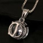 3Ct Round Cut Lab Created Diamond Fancy Solitaire Pendant 14K White Gold Plated