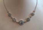  925  SILVER SILVER CLEAR CIRCLES PENDANT NECKLACE W/ 5.50 CT LAB DIAMONDS