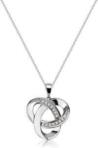 Love Knot Necklace, Sterling Silver Diamond Accent Pendant 