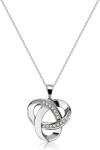 Love Knot Necklace, Sterling Silver Diamond Accent Pendant 