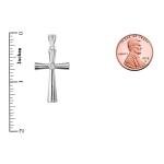 Elegant Sterling Silver Diamond Cross Pendant