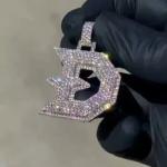 3Ct Round Cut Lab Created Diamond Custom Letter "D" Pendant 925 Sterling Silver